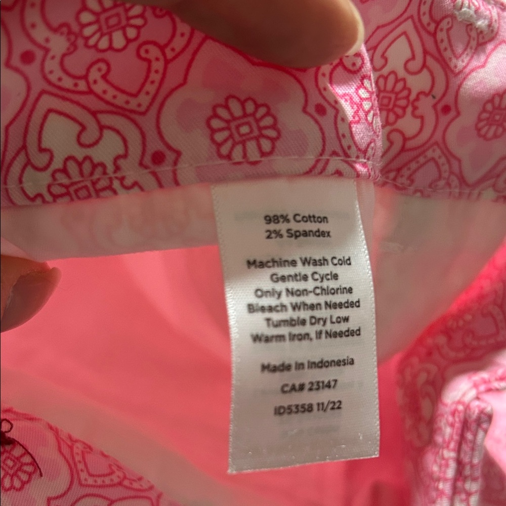 Talbots Pink Patterned ankle length pants - Picture 6 of 6